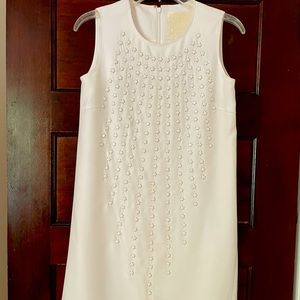 KARTA white embellished mini-shift dress.